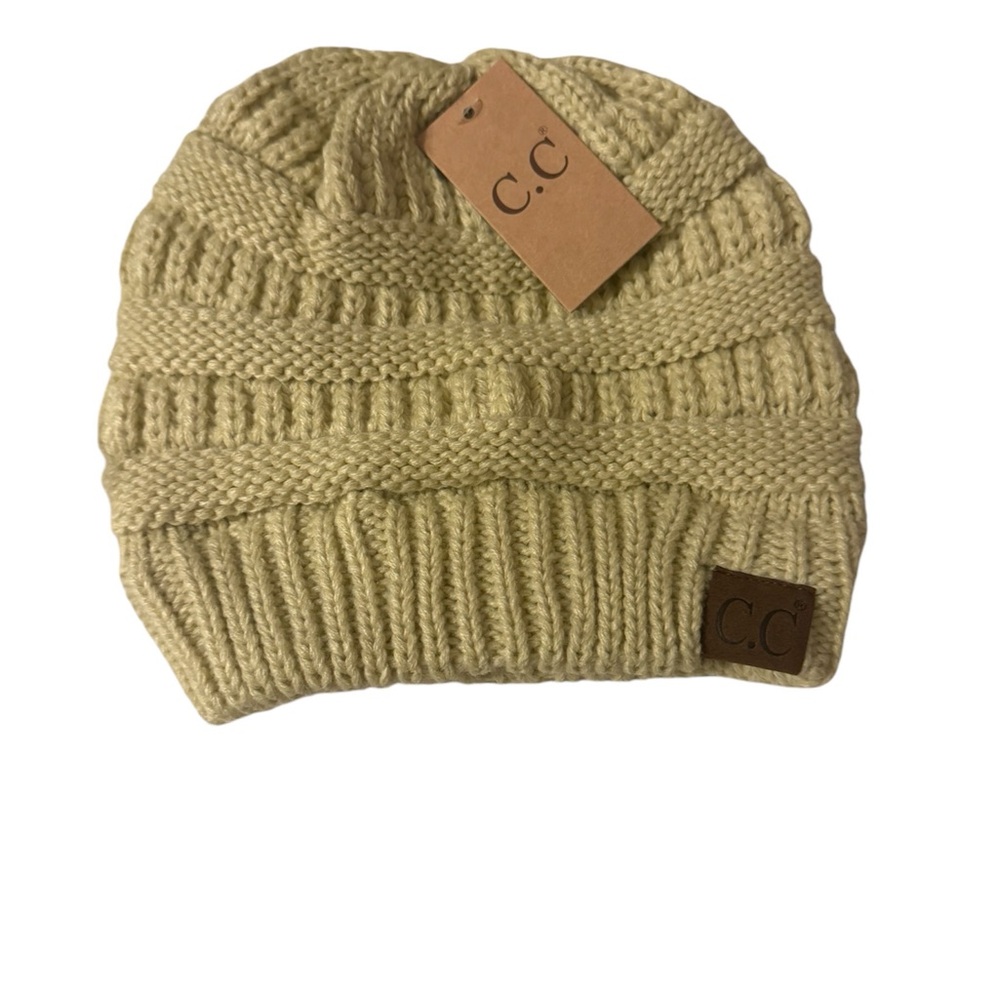 C.C Beige Knit Beanie